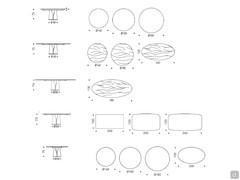 Giano Table - plans et dimensions des plateaux en bois, marbre, cristalart et terre spatulée